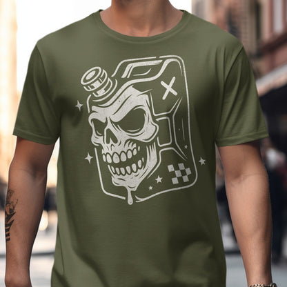 Skull Art with Gas Can Graphic T-shirt product type