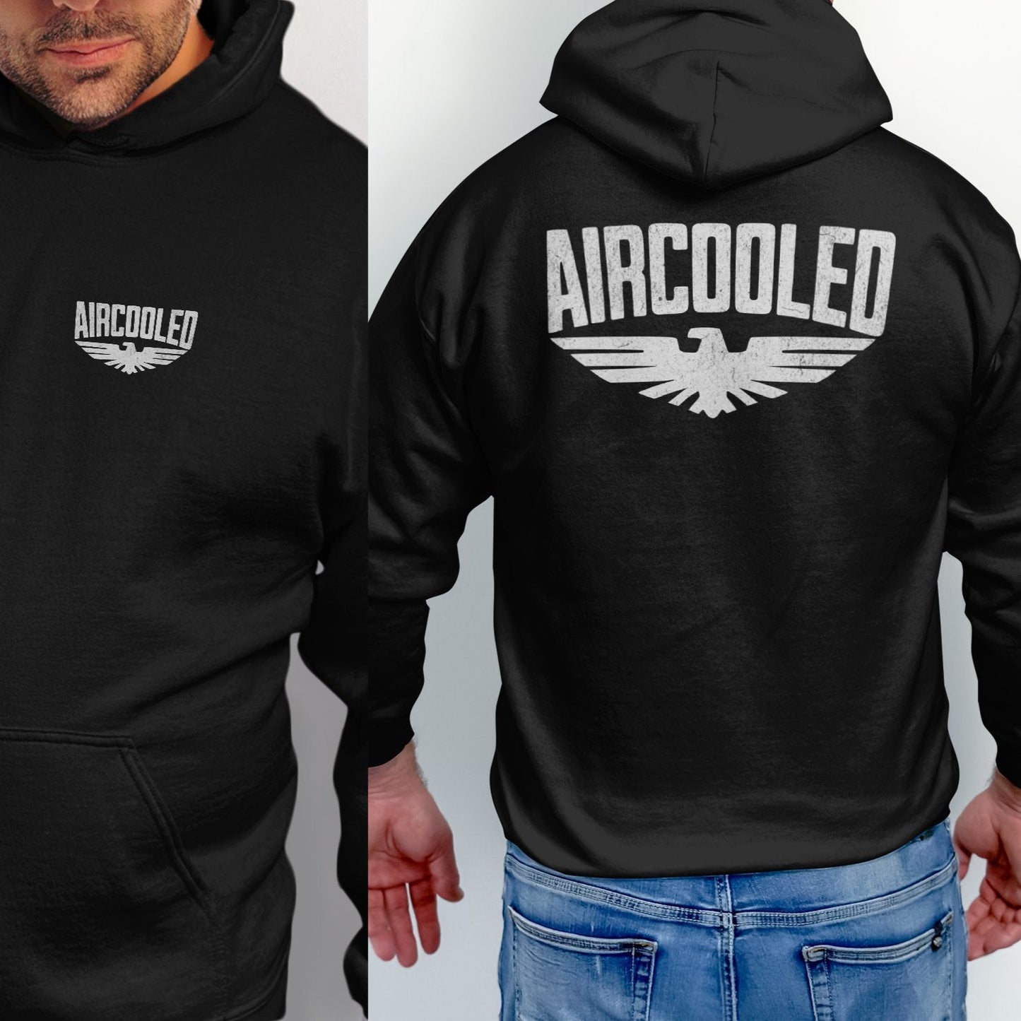 Aircooled Black Hoodie with Eagle Design product