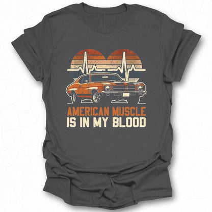 American Muscle is in My Blood Car Graphic Shirt
