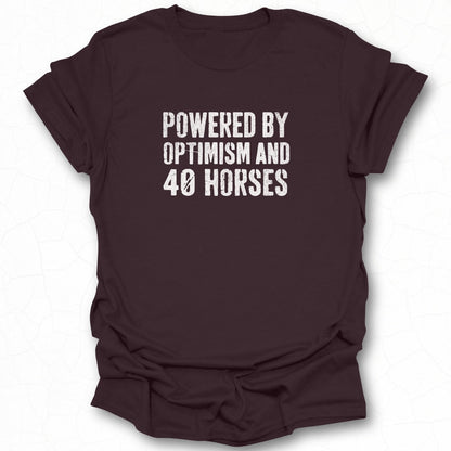 Powered by Optimism and 40 Horses T-shirt product