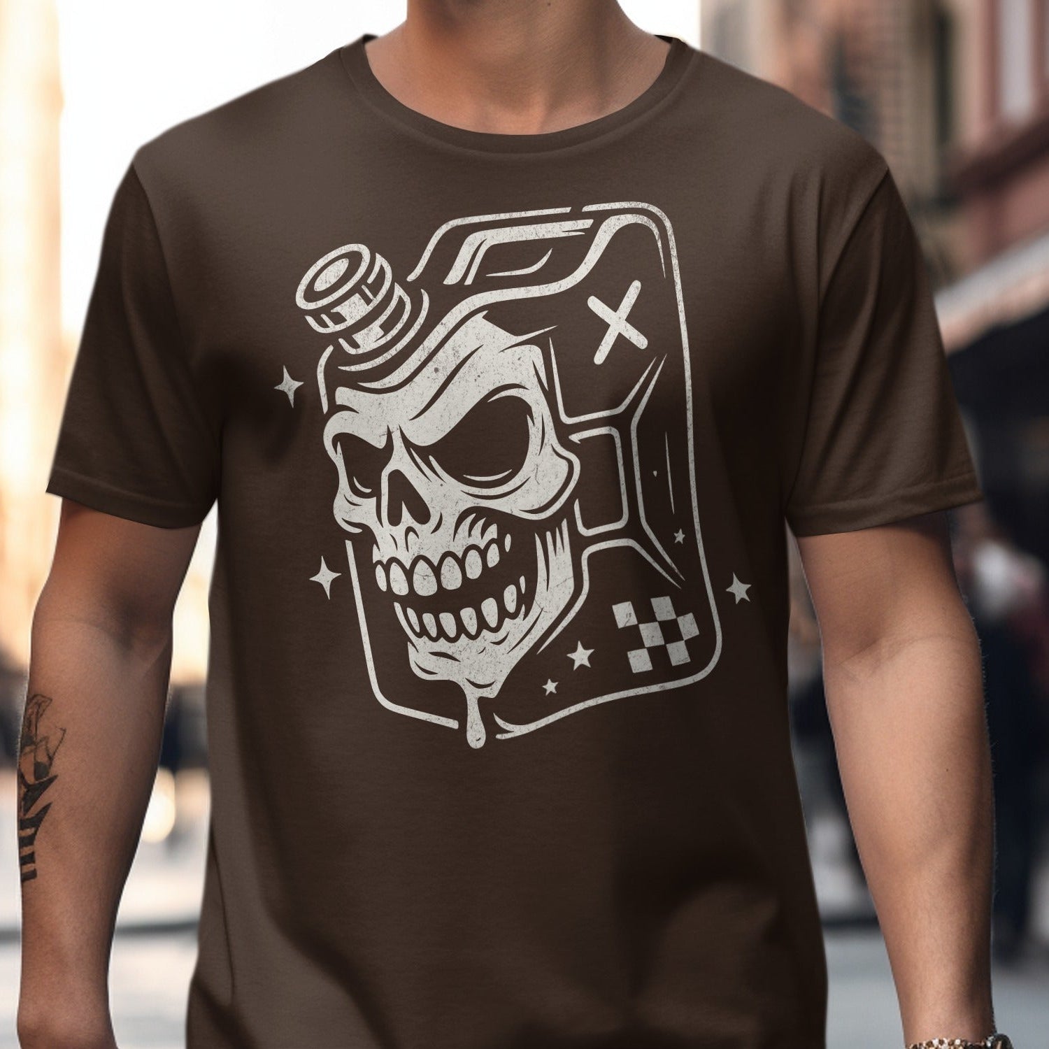 Skull Fuel Can Graphic Men's T-shirt product