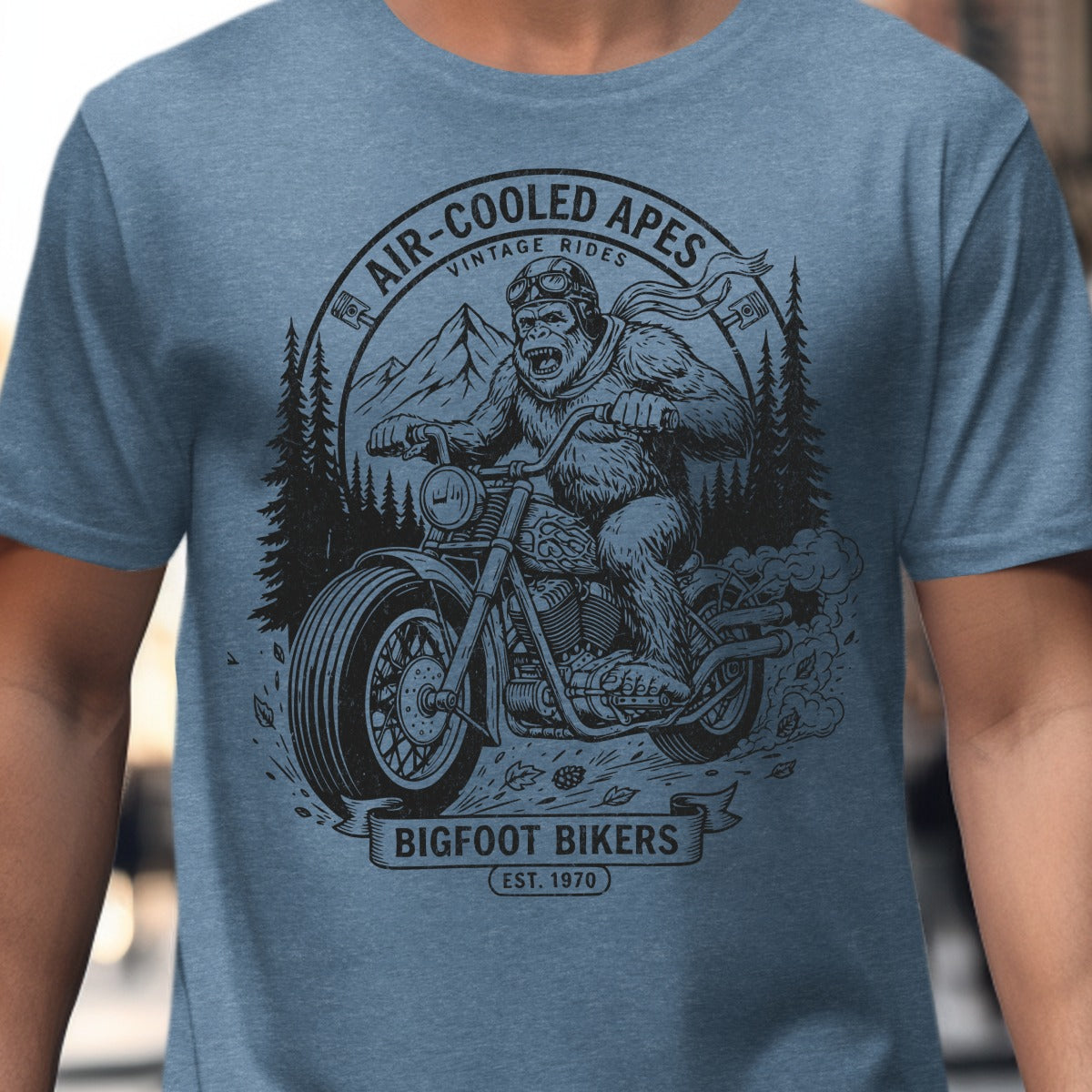Air-Cooled Apes Vintage Rides Bigfoot Bikers Shirt