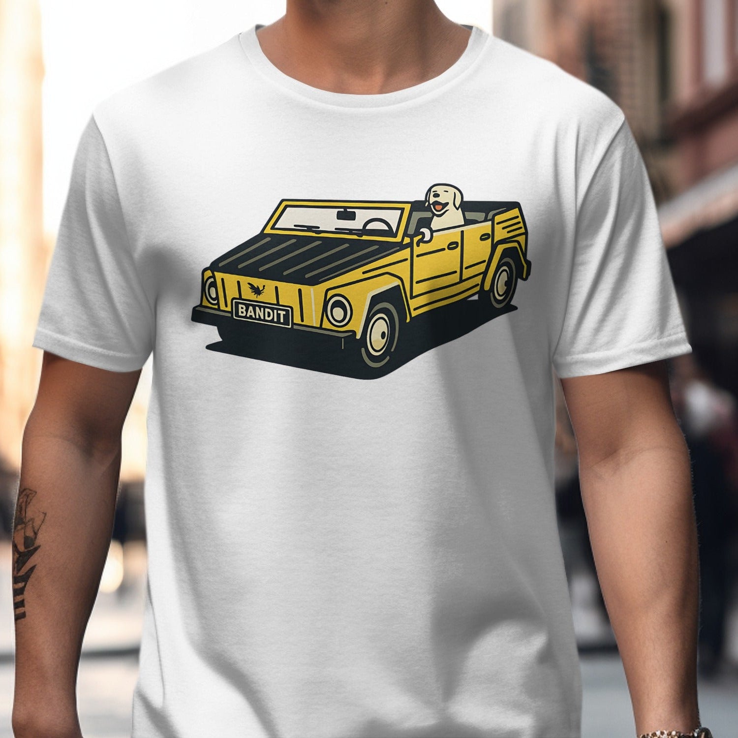 Vintage Cartoon Truck Graphic Men's Tee Shirt product type