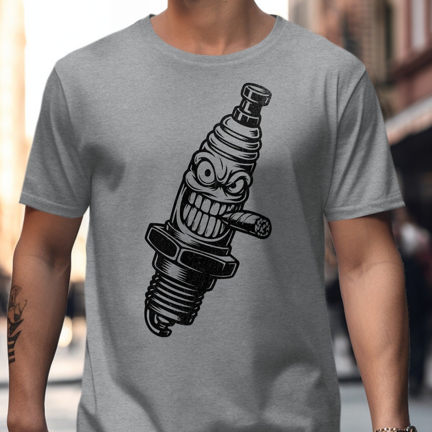 Spark Plug Design with Cigar Character T-shirt product