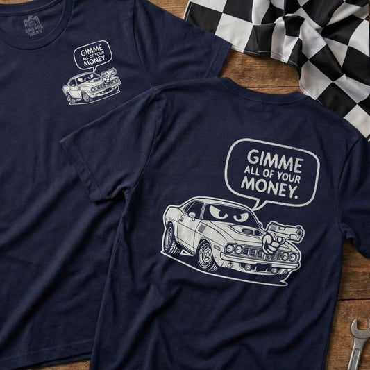 Cartoon Muscle Car Gun Gimme All Of Your Money product type