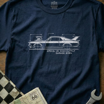 V8 High-Output Garage Born Vintage Car Design Product