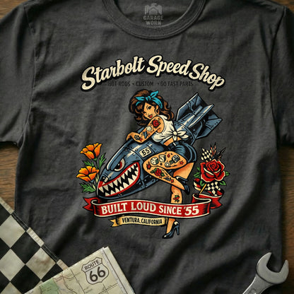 Starbolt Speed Shop Built Loud Since '55 Graphic T-Shirt