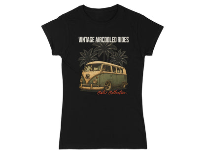 Black t-shirt with vintage van graphic and "Vintage Aircooled Rides" text.