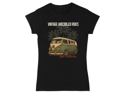 Black t-shirt with vintage van graphic and "Vintage Aircooled Rides" text.