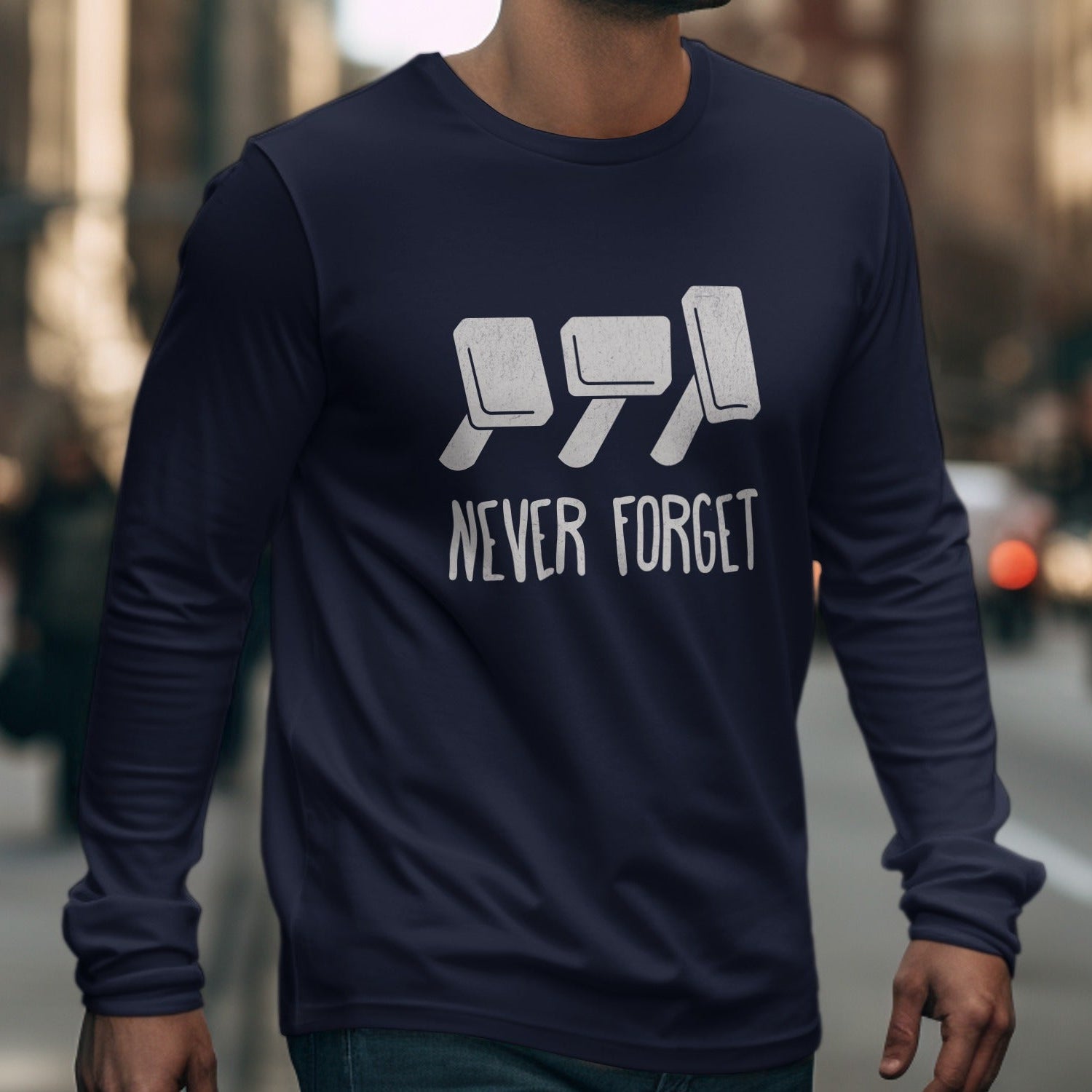 Never Forget Floppy Disk Retro Long Sleeve Shirt
