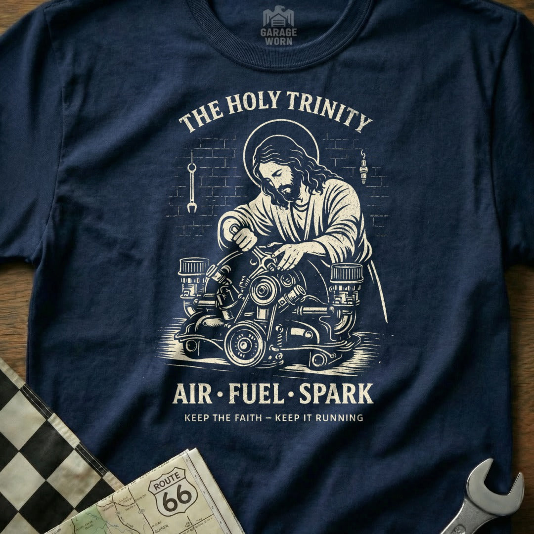The Holy Trinity Air Fuel Spark Keep the Faith T-Shirt