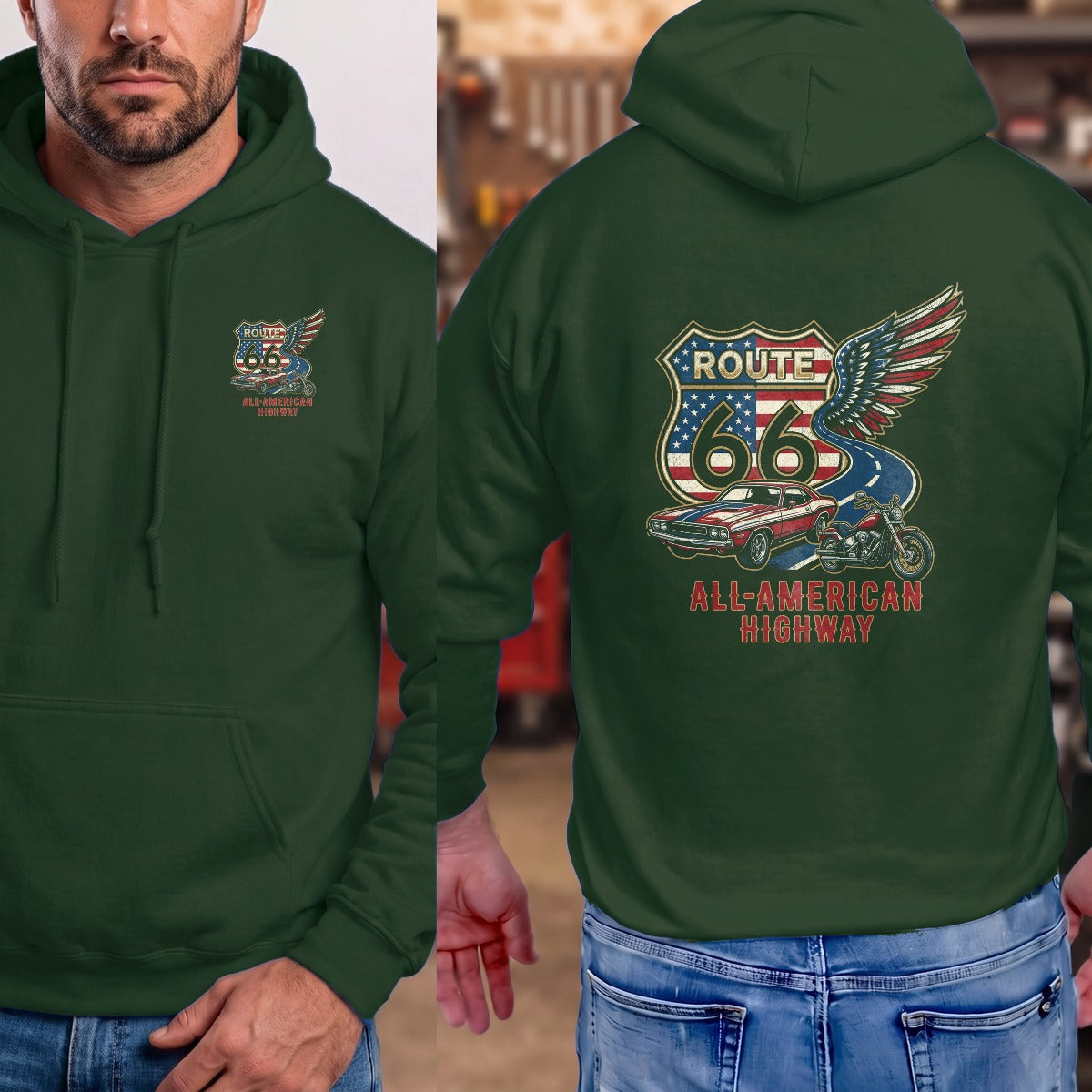 Forest Green | Left Chest + Back