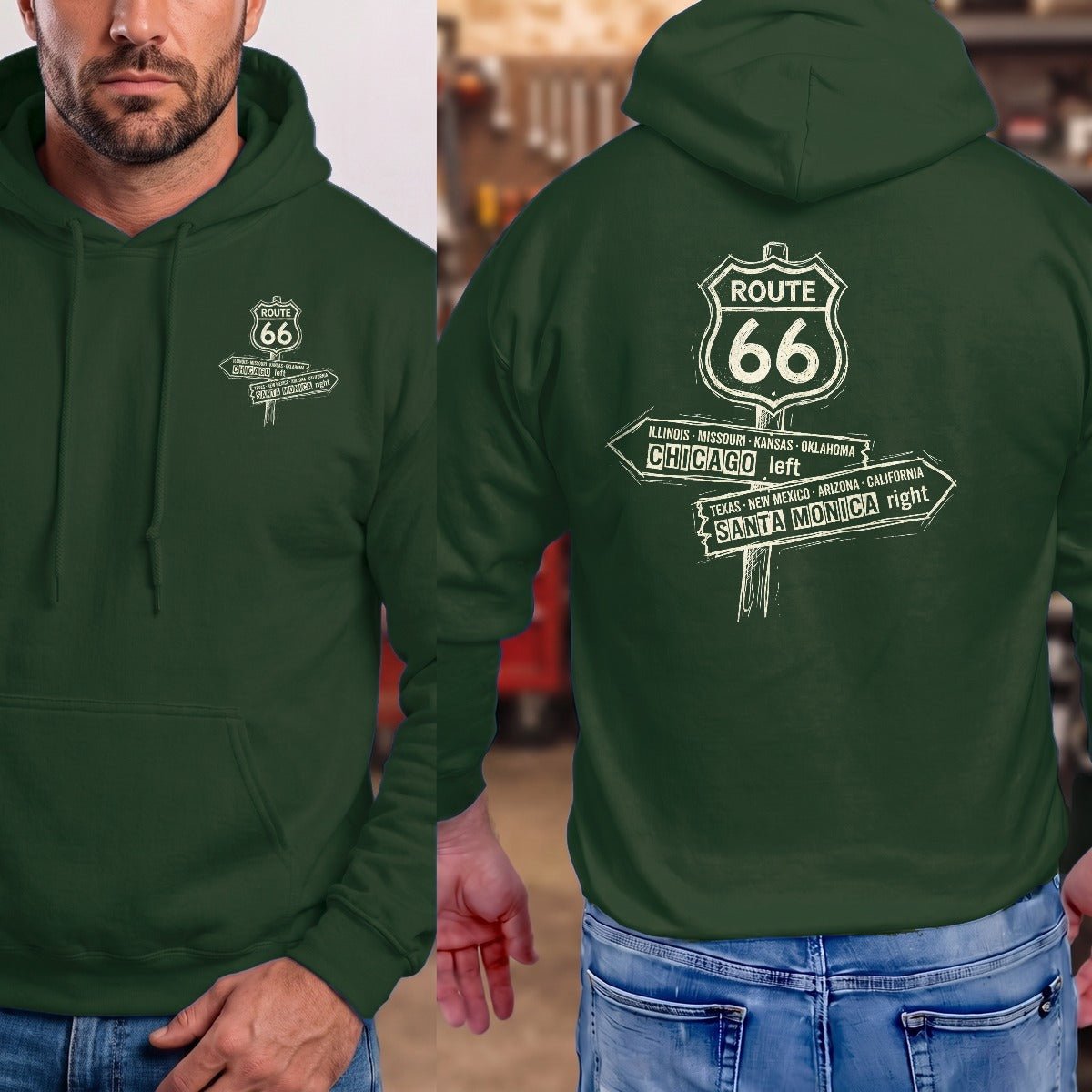 Forest Green | Left Chest + Back