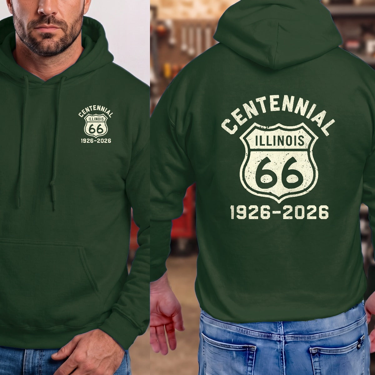 Forest Green | Left Chest + Back