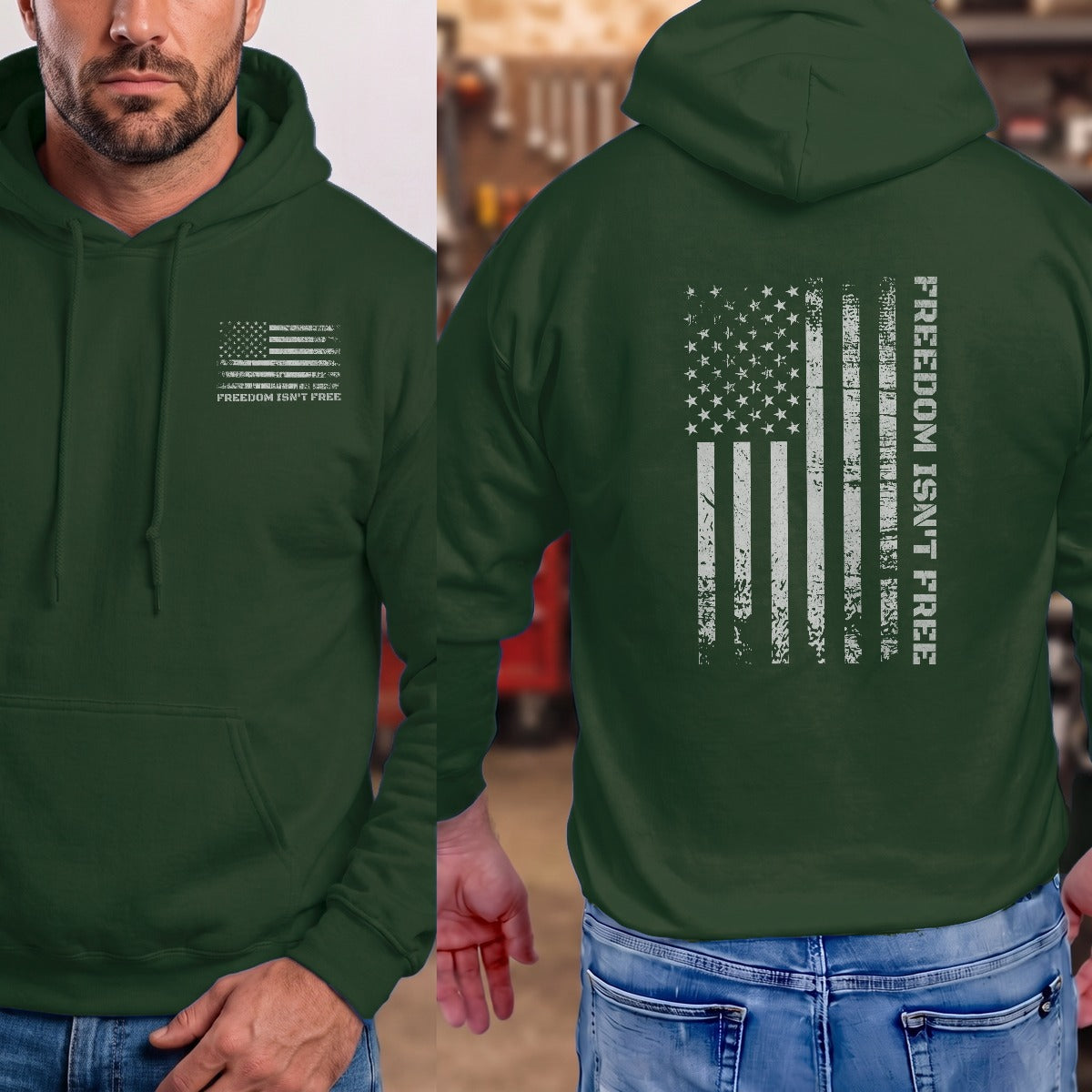 Forest Green | Left Chest + Back