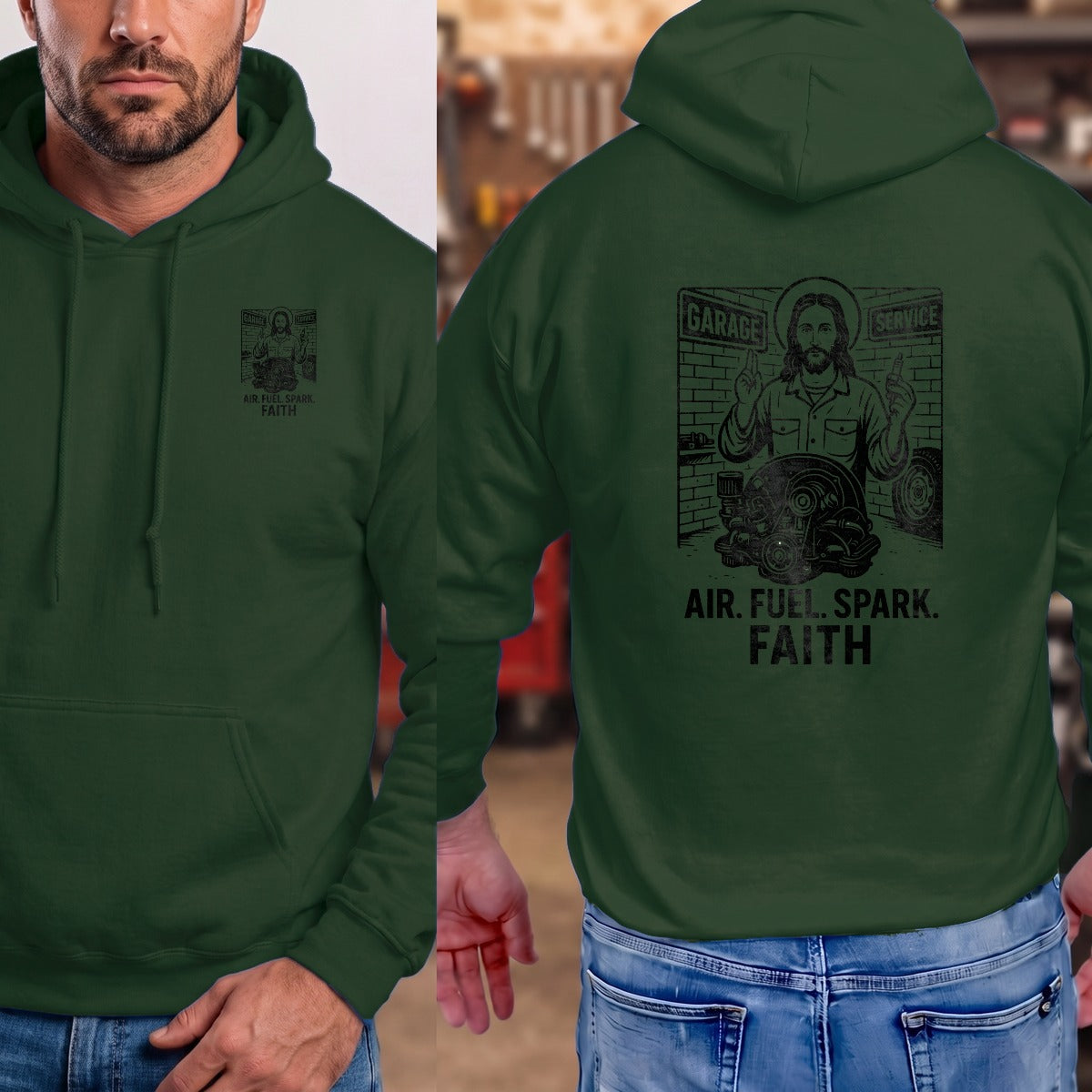 Forest Green | Left Chest + Back