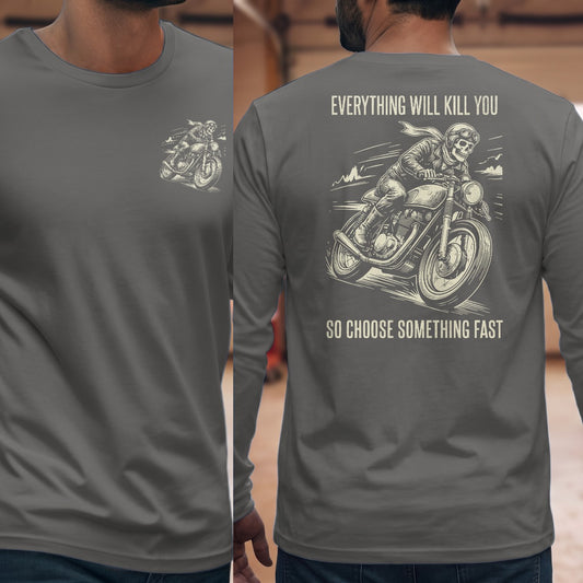 Graphite Heather | Left Chest + Back