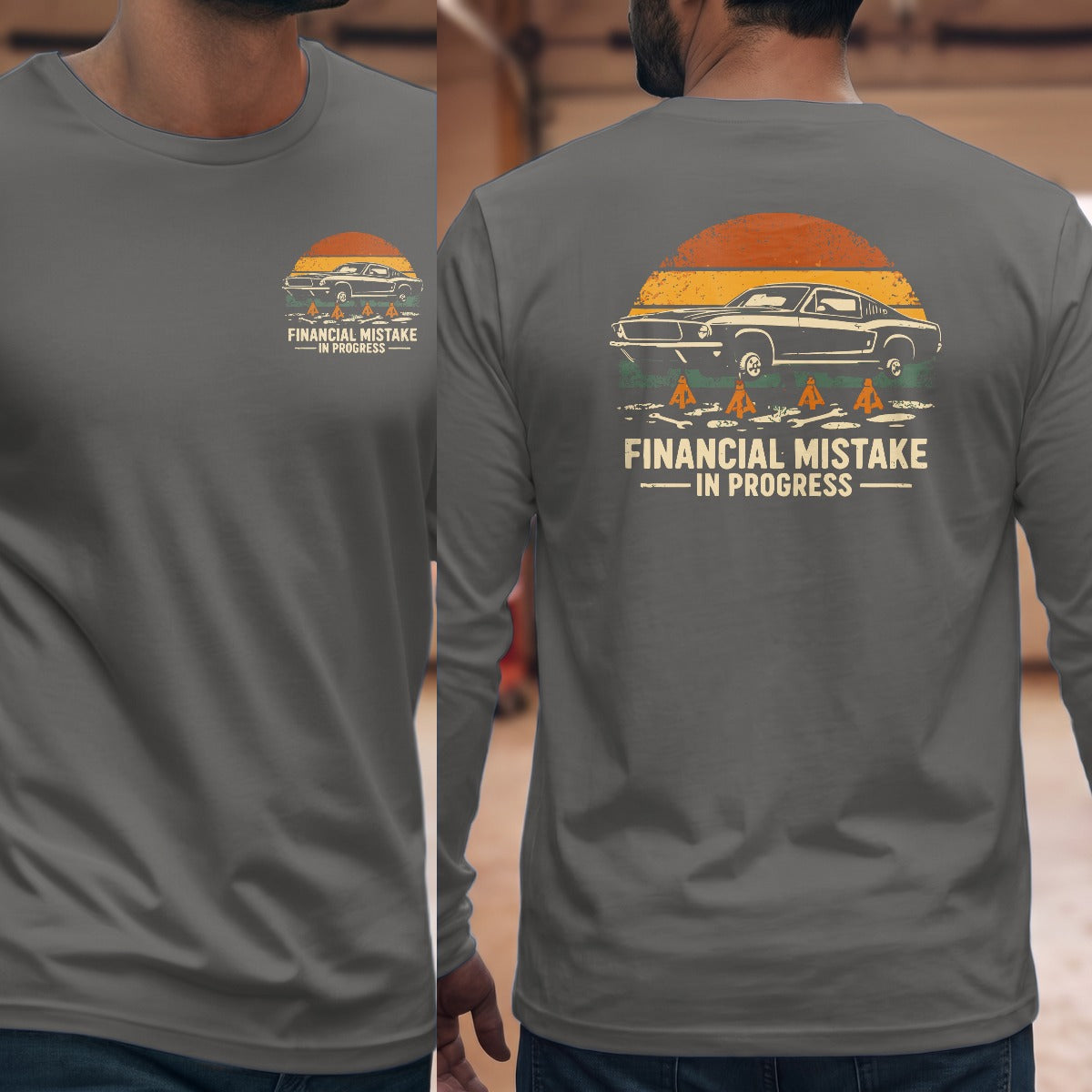 Graphite Heather | Left Chest + Back
