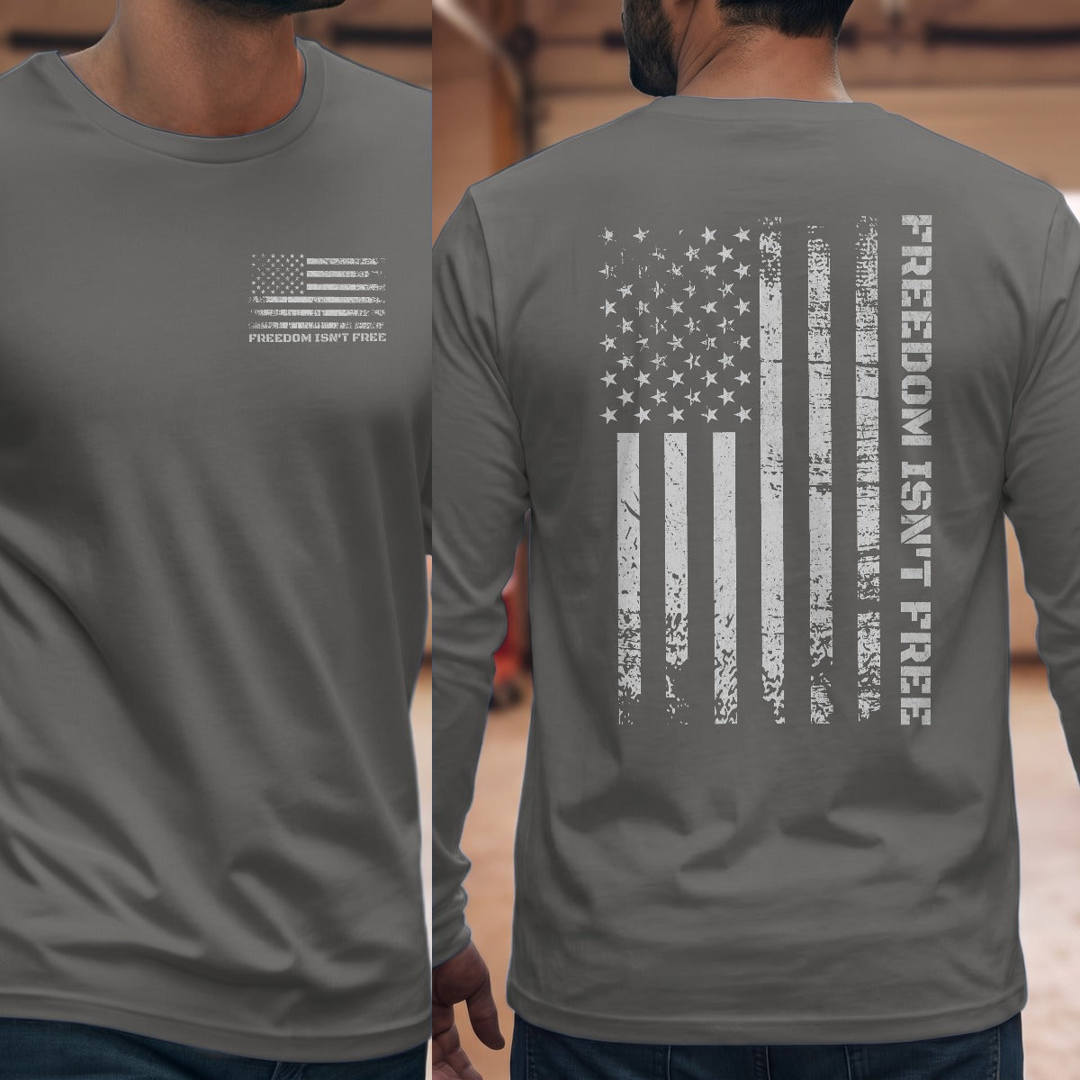 Graphite Heather | Left Chest + Back