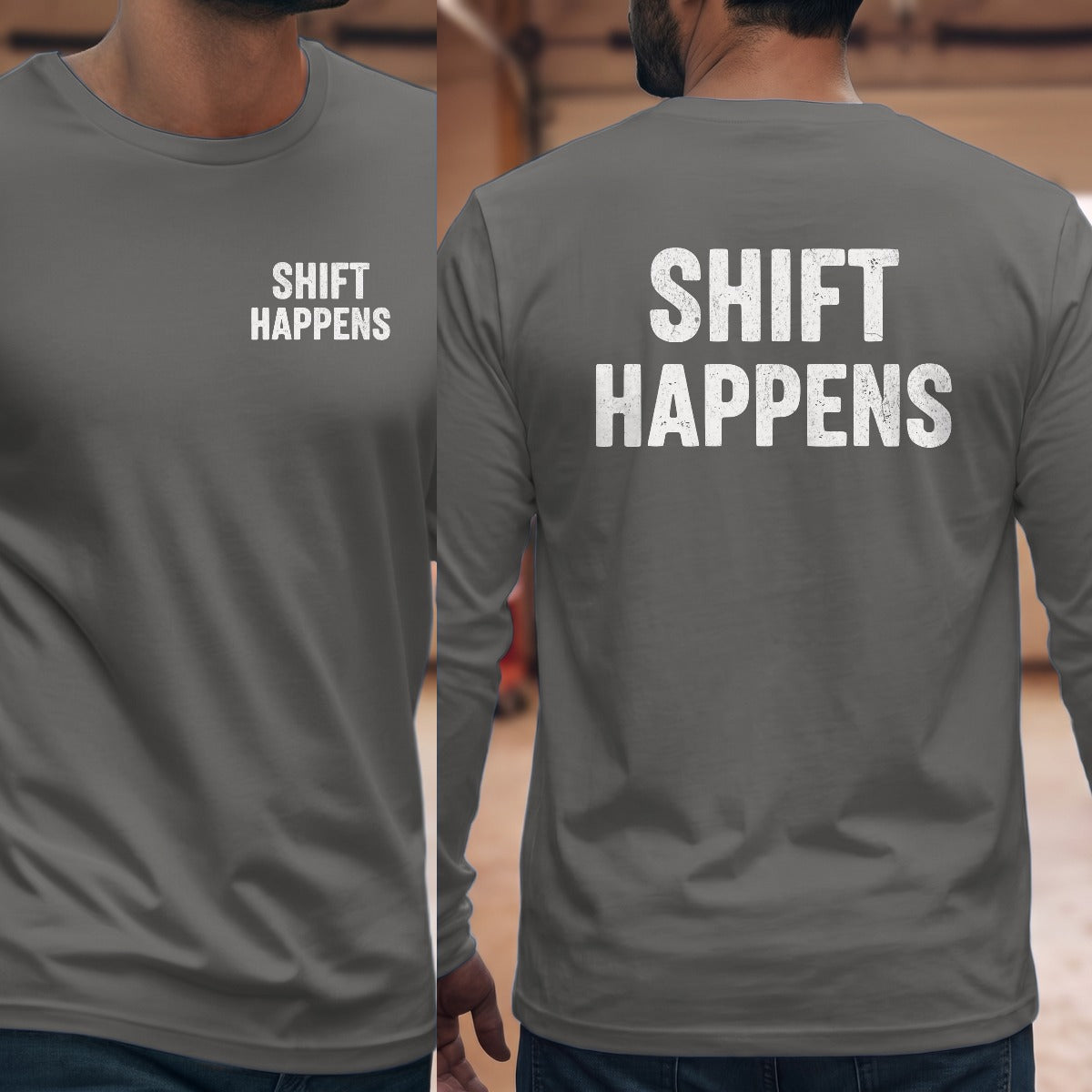 Graphite Heather | Left Chest + Back