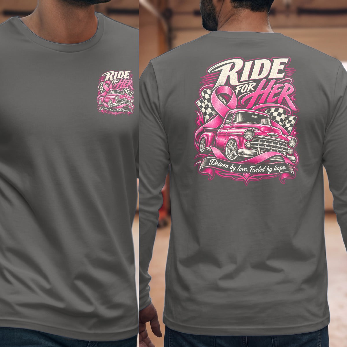 Graphite Heather | Left Chest + Back