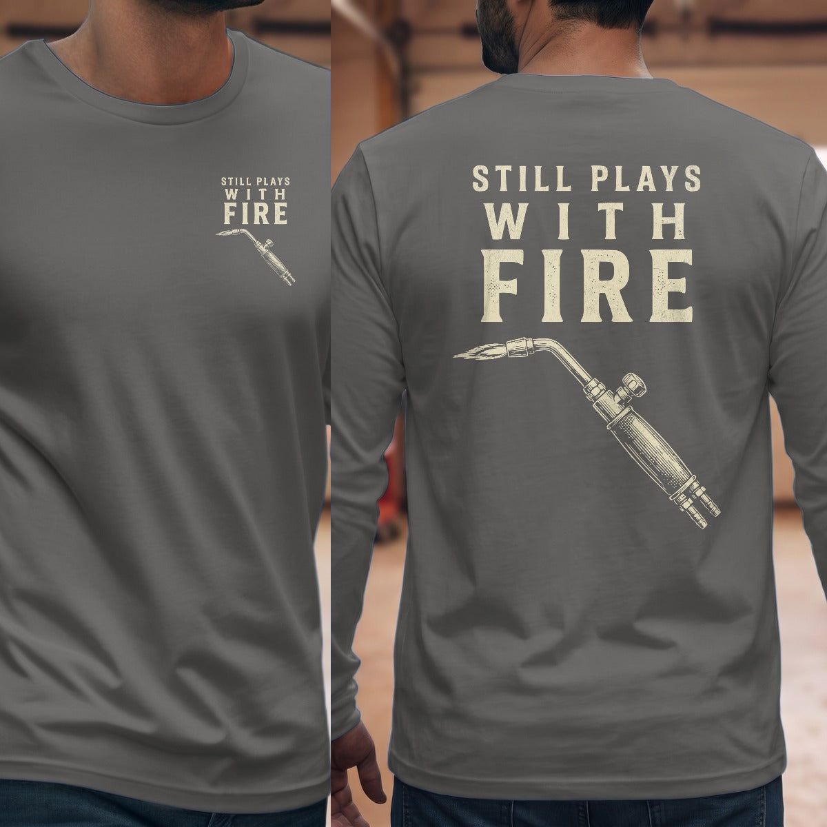Graphite Heather | Left Chest + Back