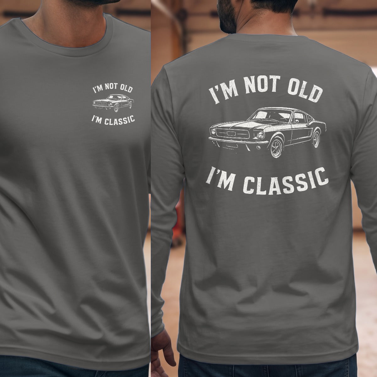 Graphite Heather | Left Chest + Back