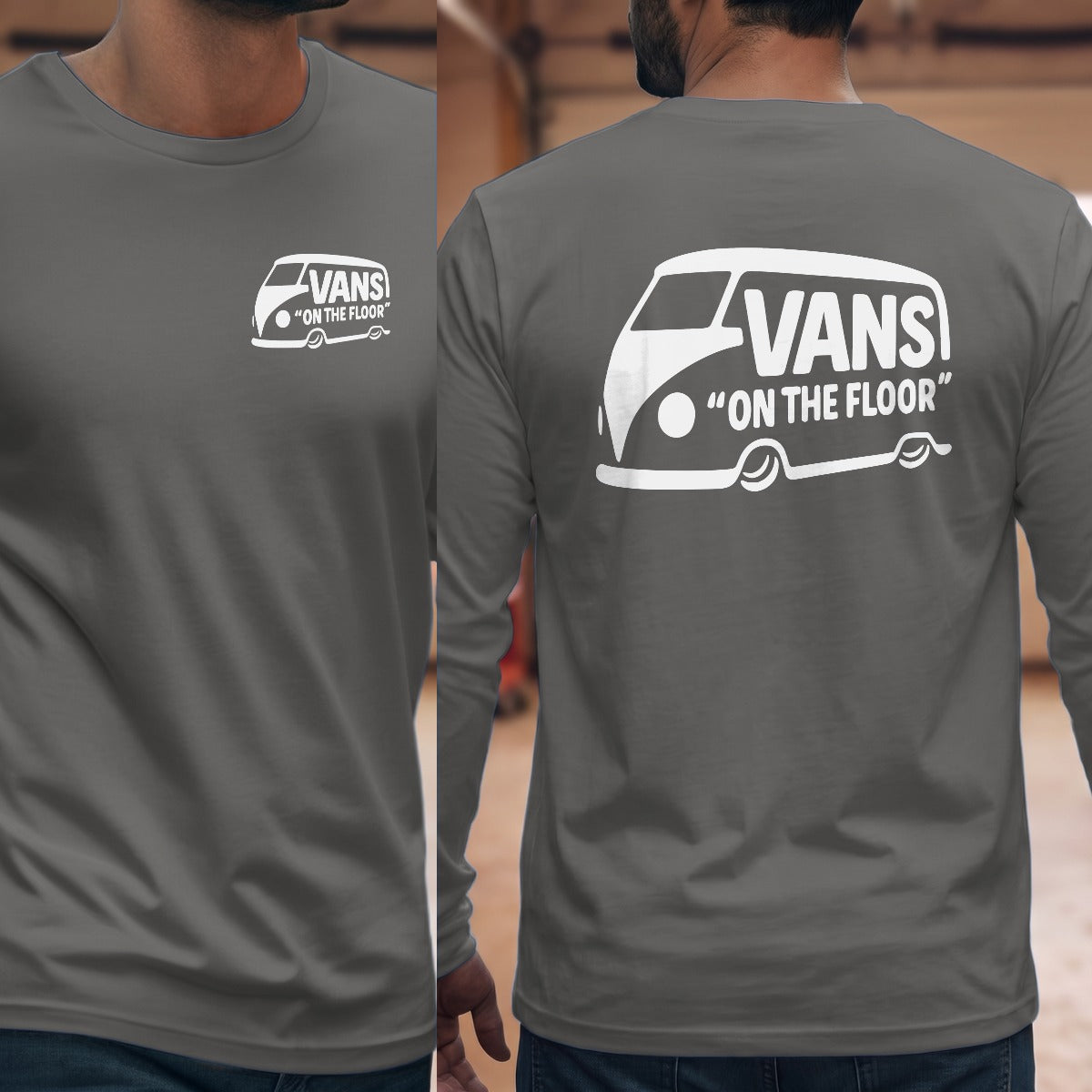 Graphite Heather | Left Chest + Back