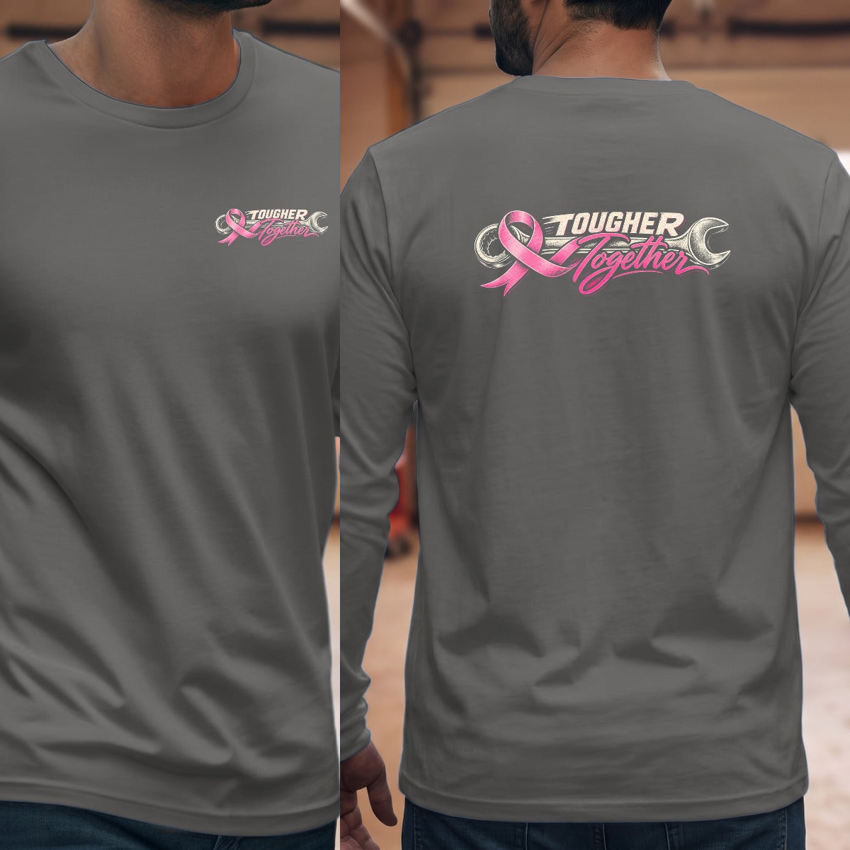 Graphite Heather | Left Chest + Back