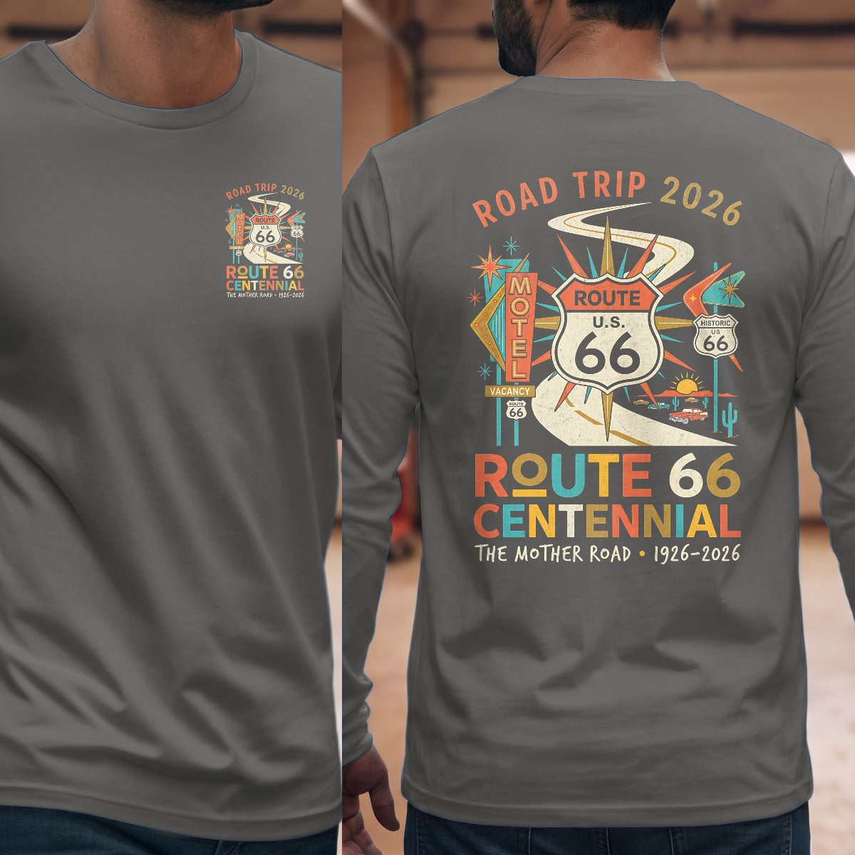 Graphite Heather | Left Chest + Back