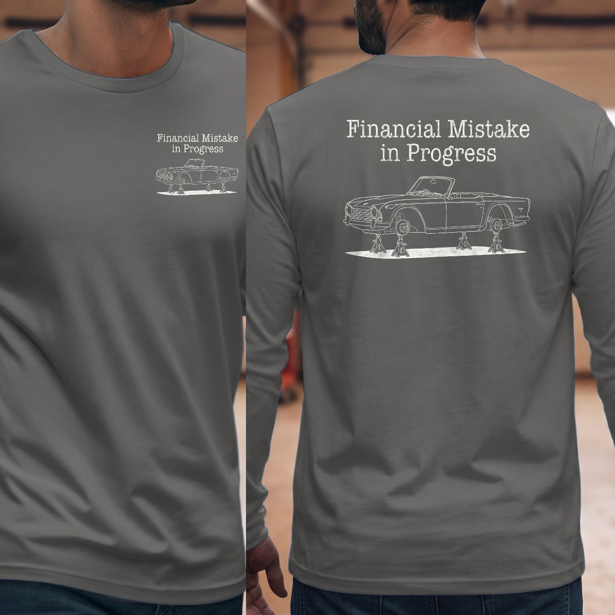 Graphite Heather | Left Chest + Back