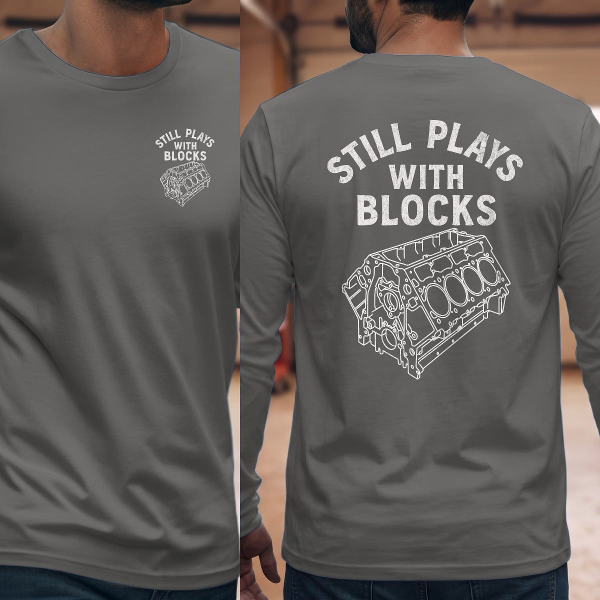 Graphite Heather | Left Chest + Back