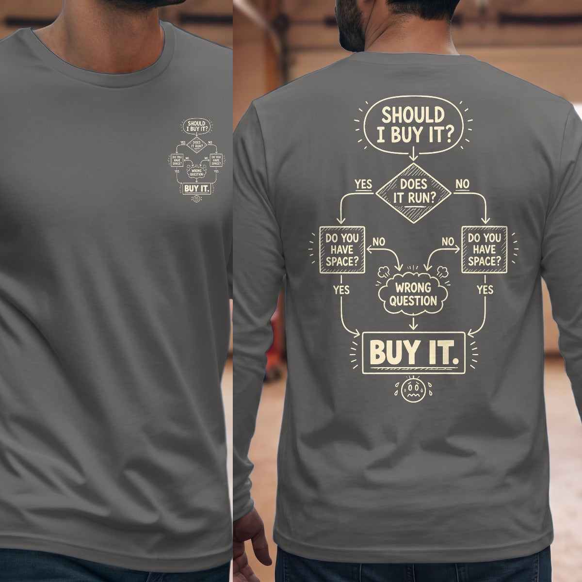 Graphite Heather | Front & Back