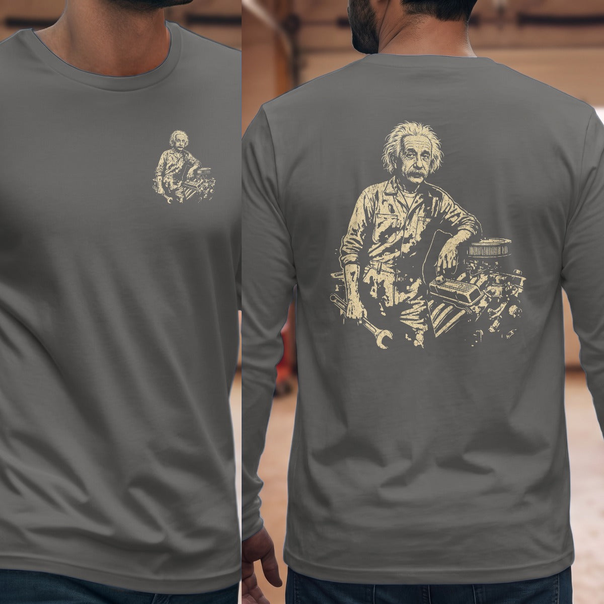 Graphite Heather | Left Chest + Back