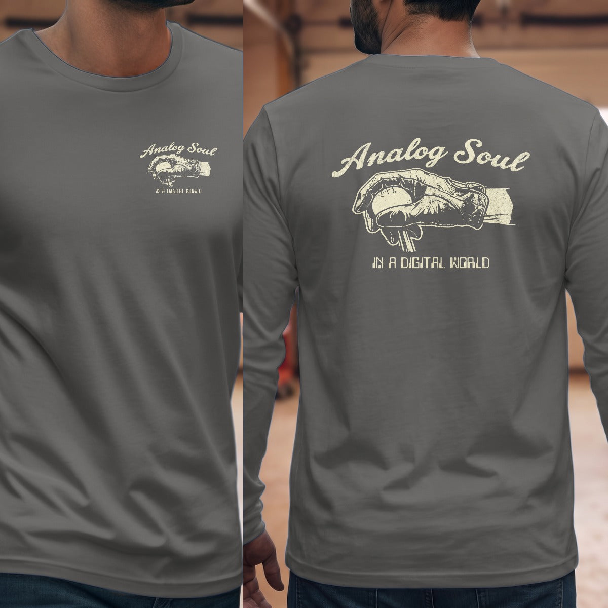 Graphite Heather | Left Chest + Back