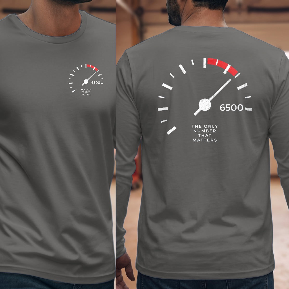 Graphite Heather | Left Chest + Back