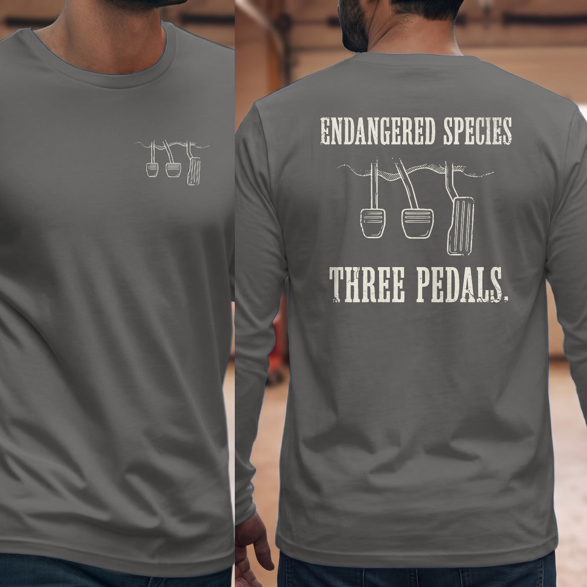 Graphite Heather | Left Chest + Back