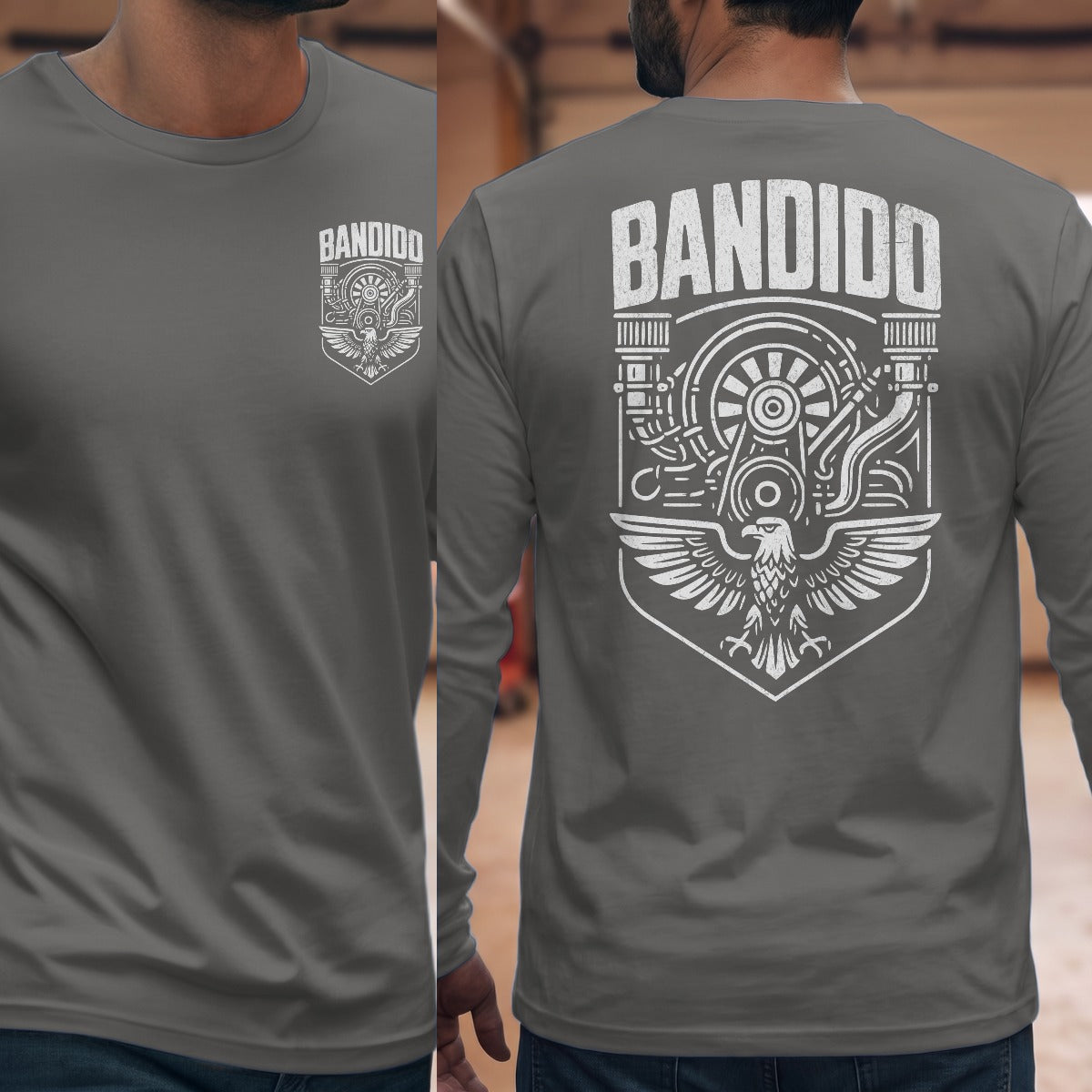 Graphite Heather | Left Chest + Back