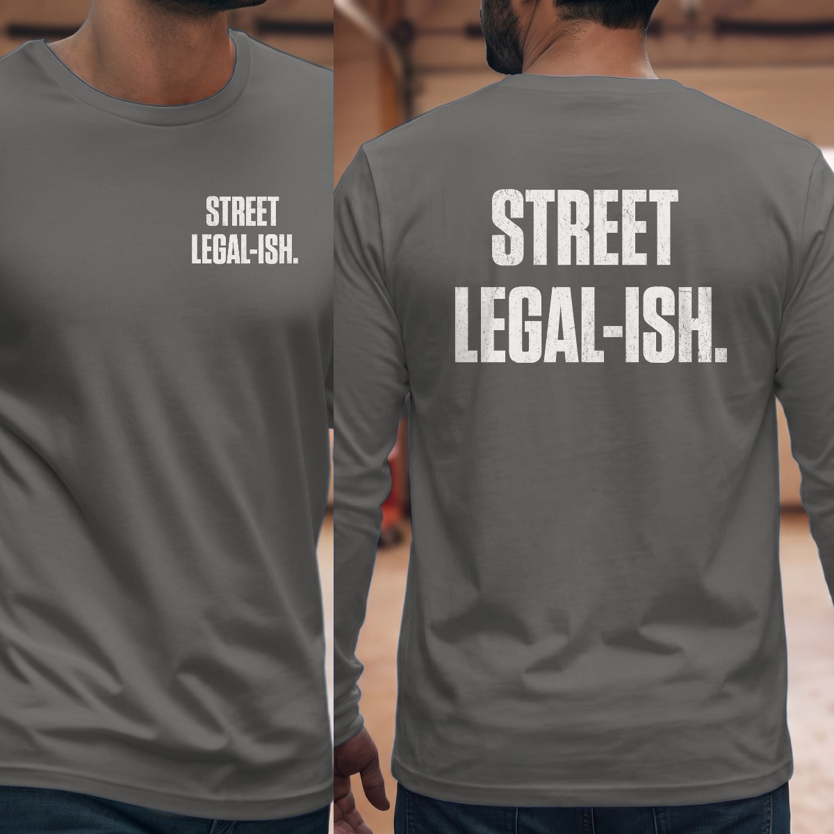 Graphite Heather | Left Chest + Back