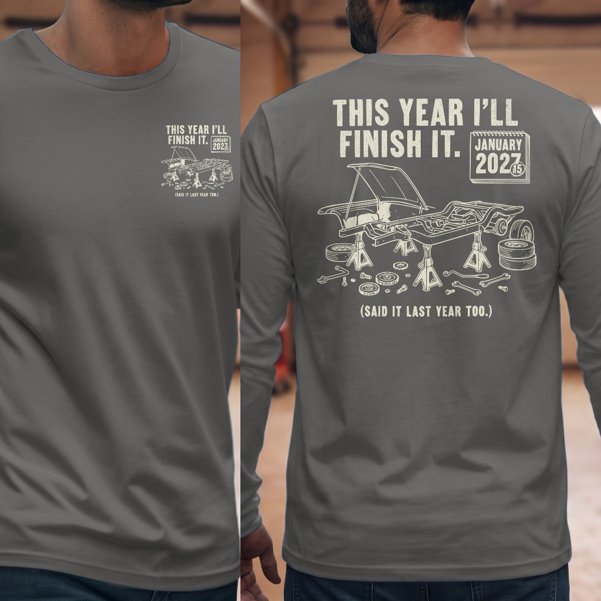 Graphite Heather | Front & Back