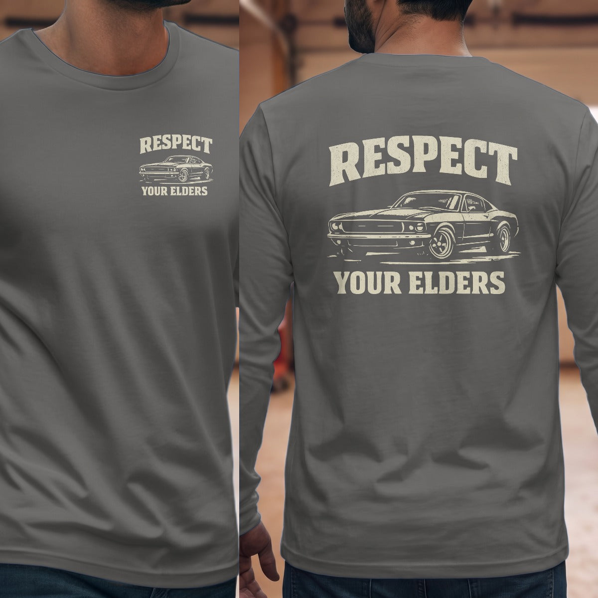 Graphite Heather | Left Chest + Back