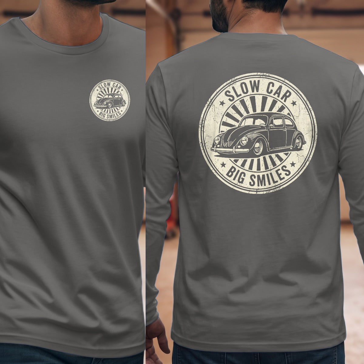 Graphite Heather | Left Chest + Back