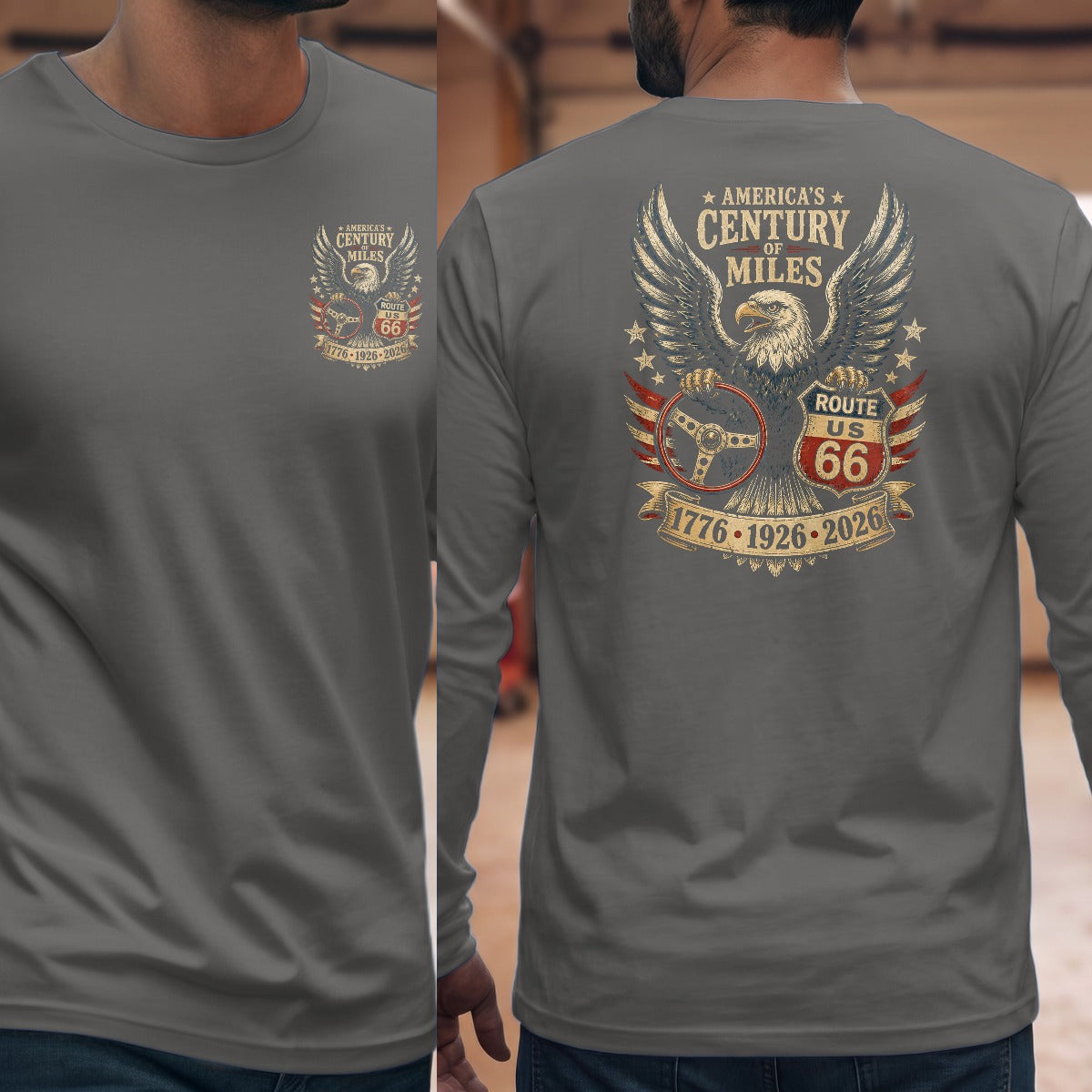 Graphite Heather | Left Chest + Back