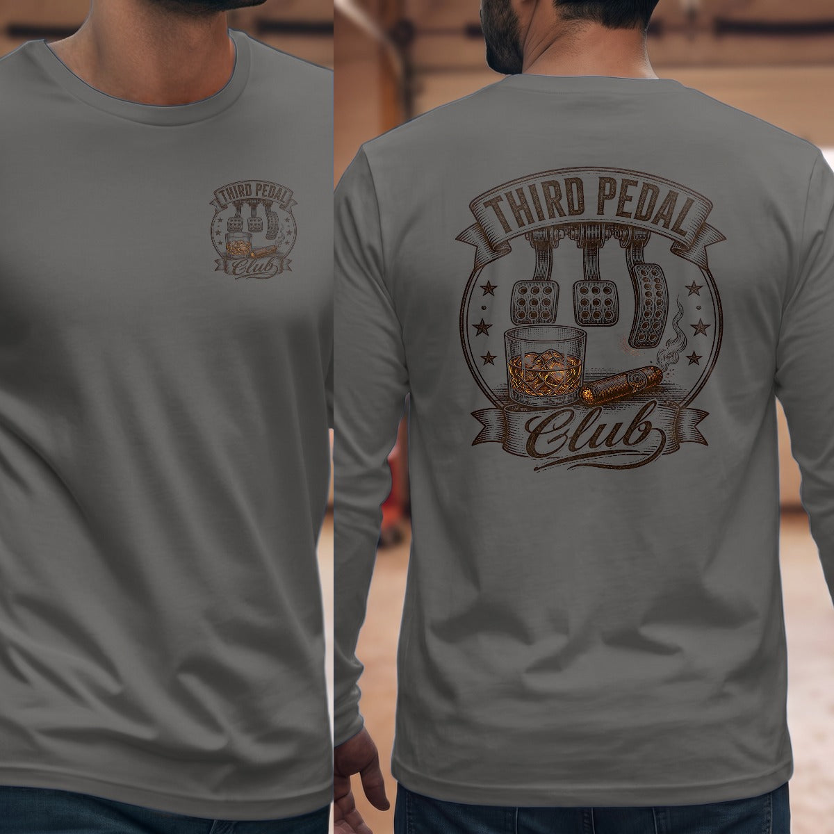 Graphite Heather | Left Chest + Back