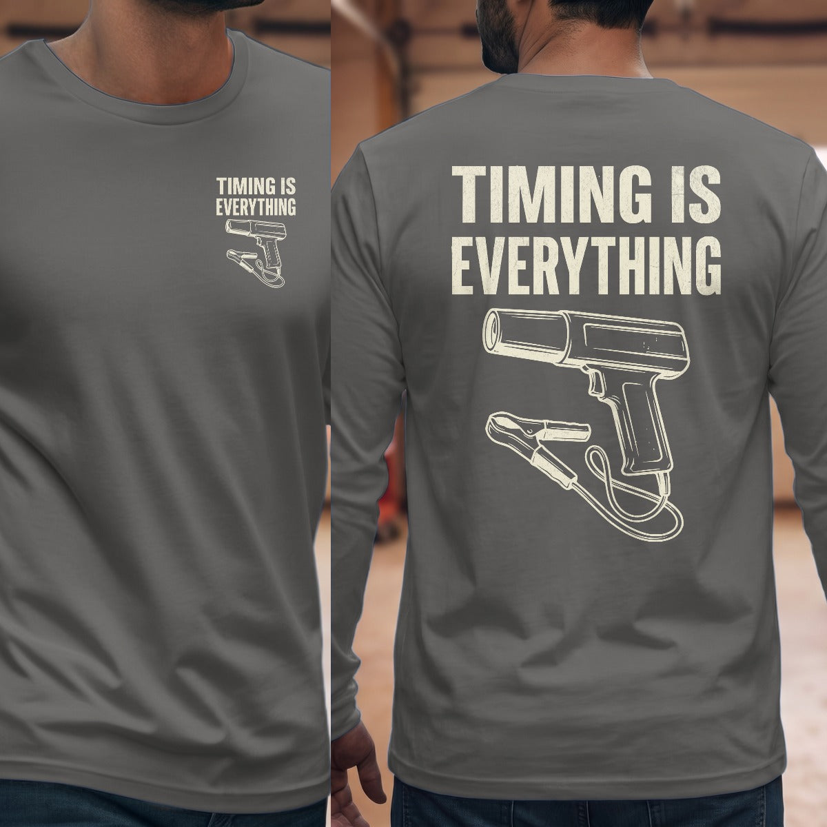 Graphite Heather | Left Chest + Back
