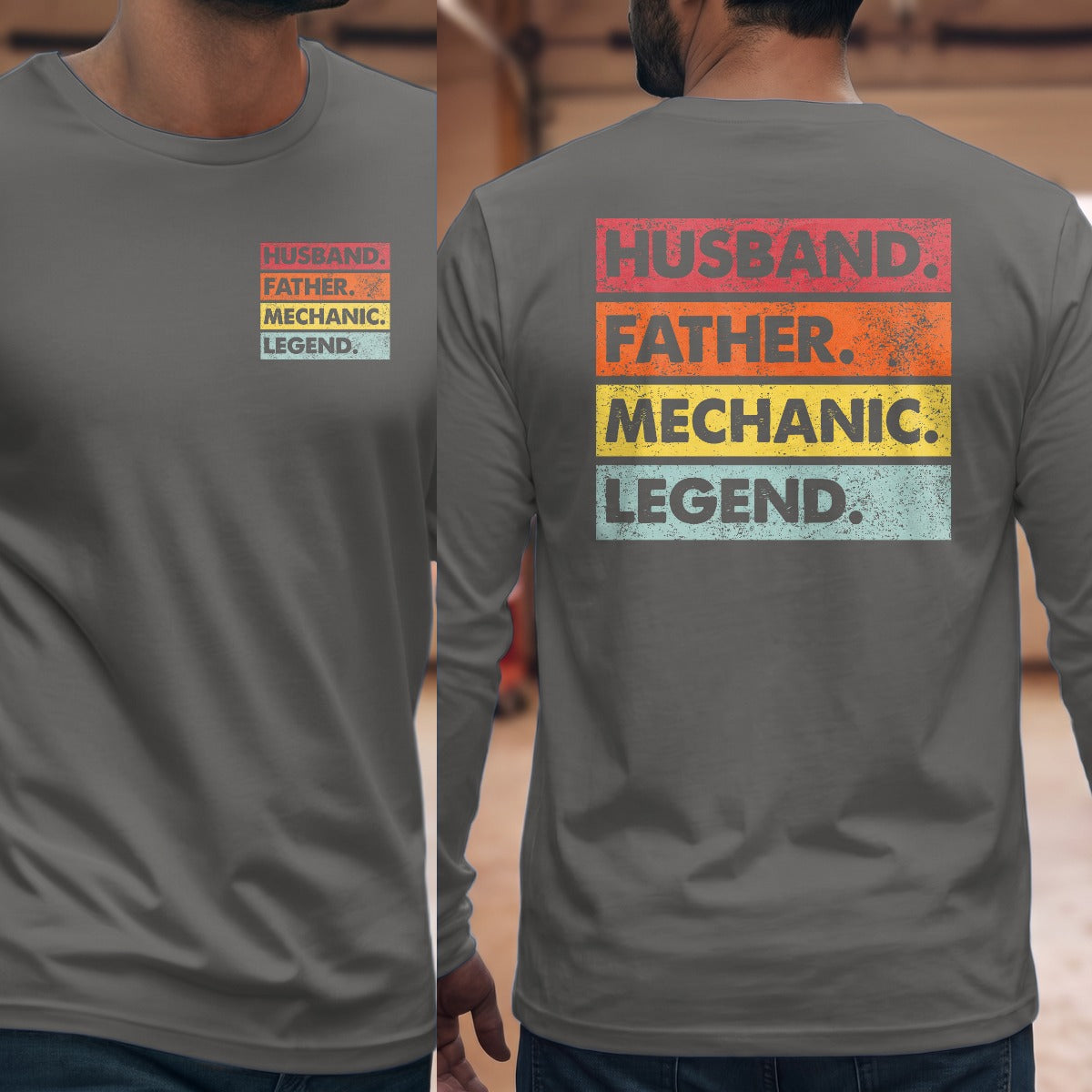 Graphite Heather | Left Chest + Back