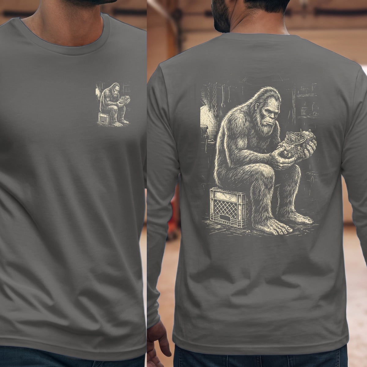 Graphite Heather | Left Chest + Back