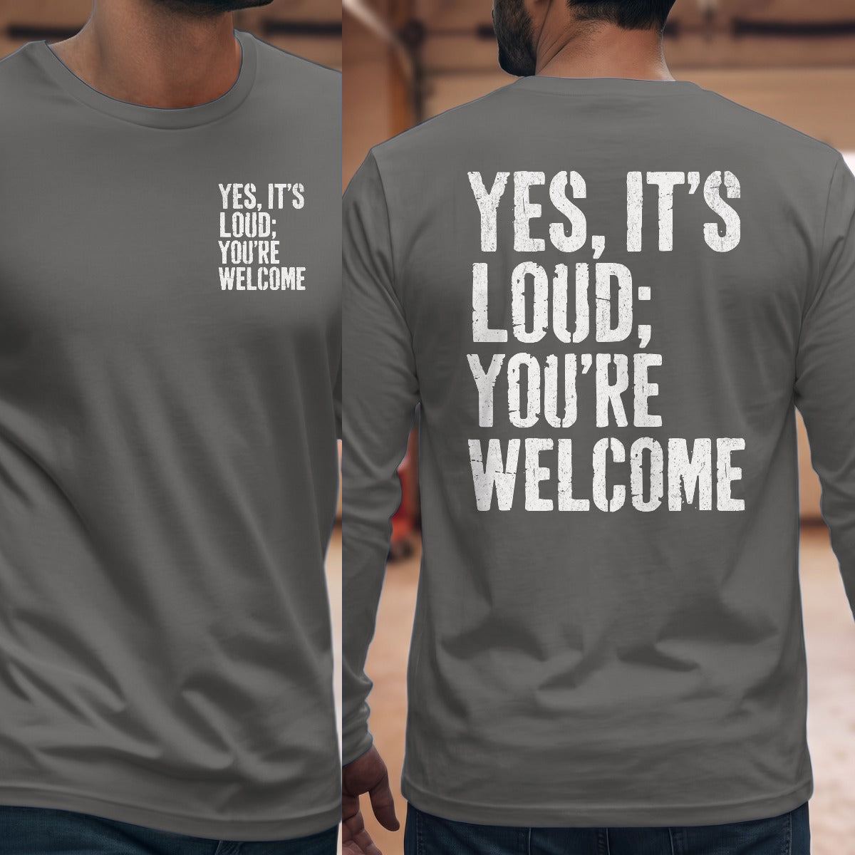 Graphite Heather | Left Chest + Back