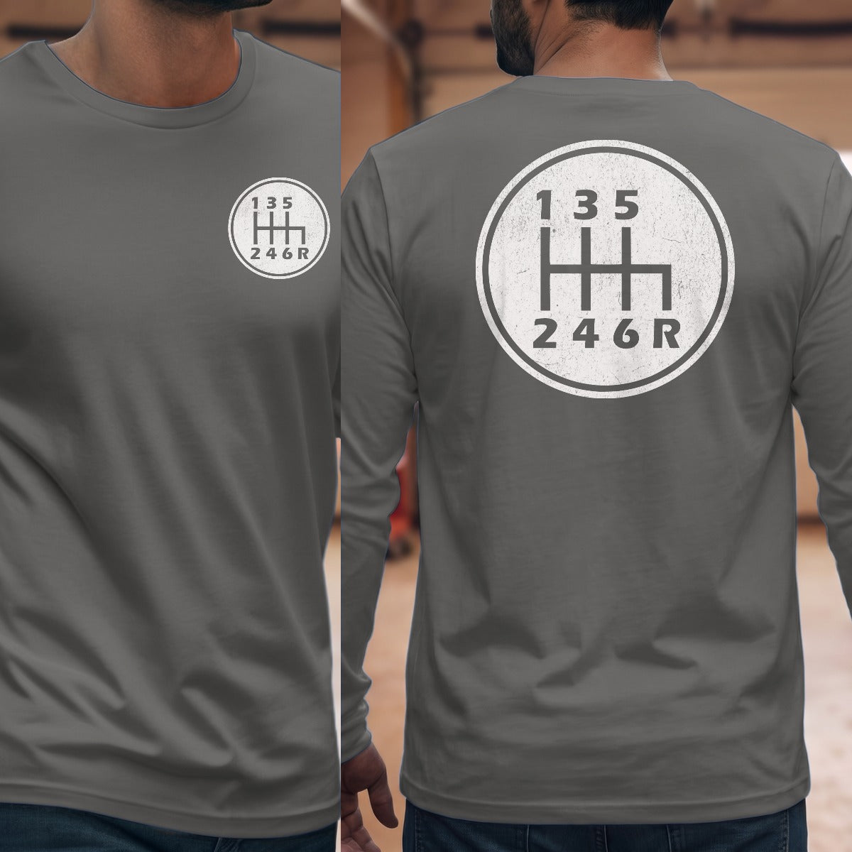 Graphite Heather | Left Chest + Back