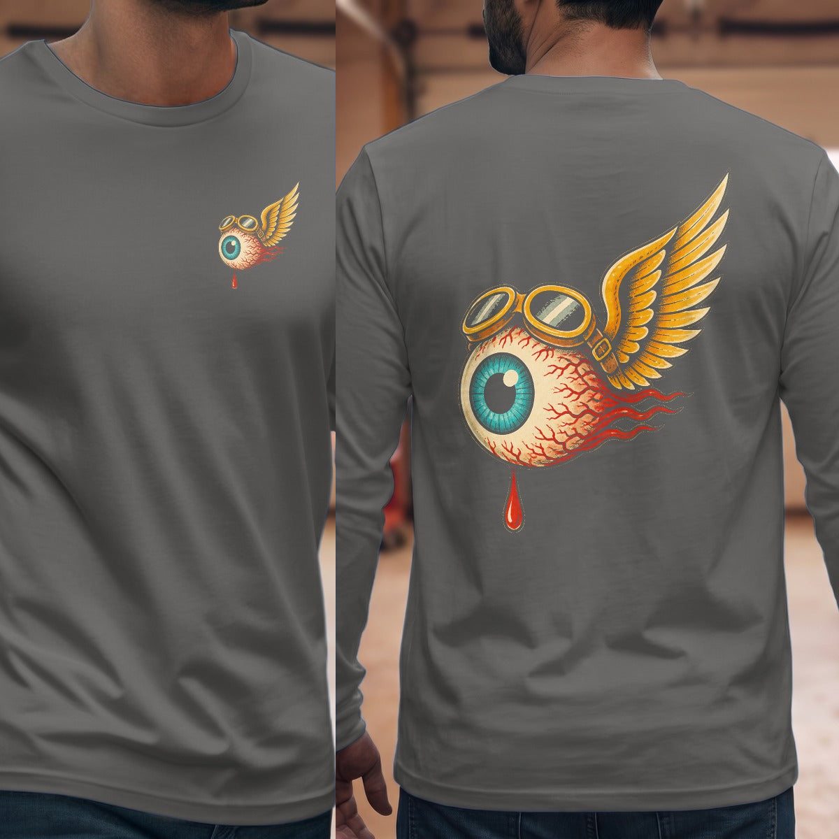 Graphite Heather | Left Chest + Back